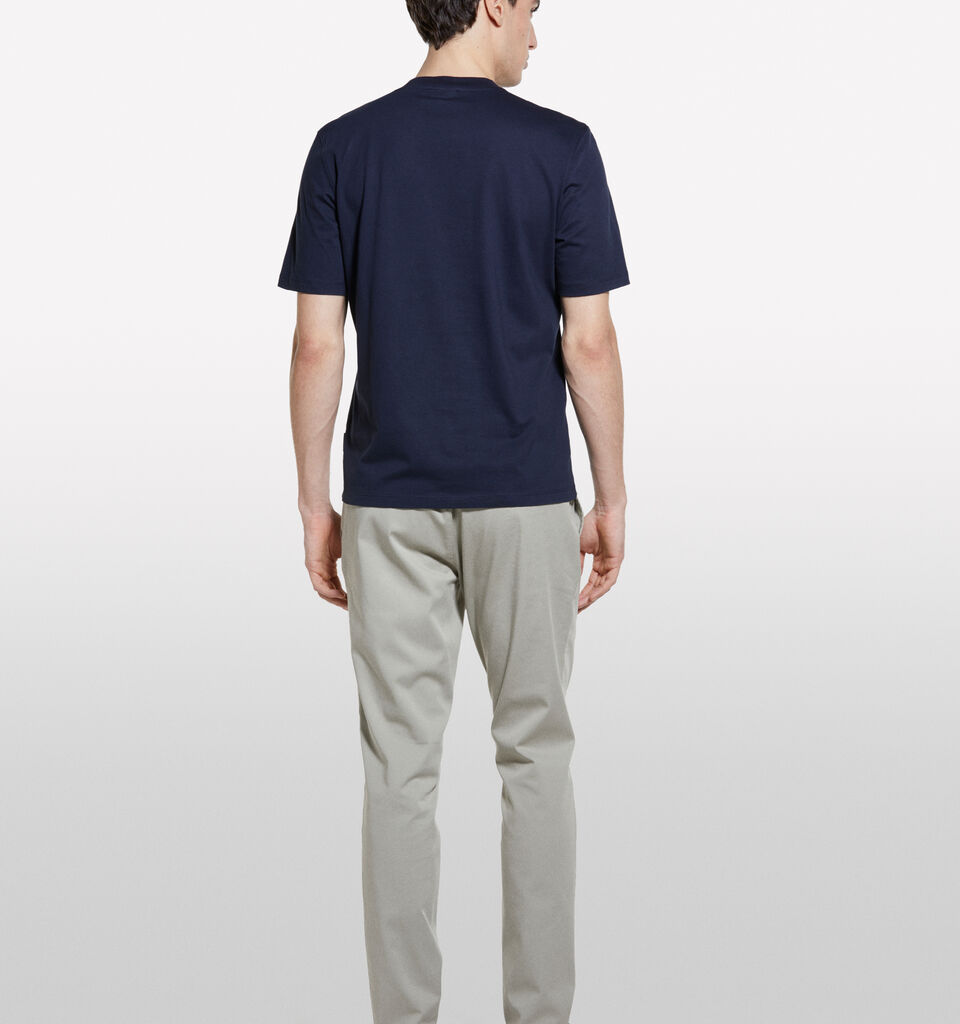 Blue t-shirt with print - men's short sleeve t-shirts - Dark Blue | Sisley image number 3